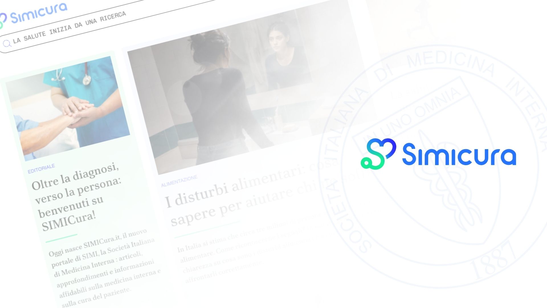 Homepage del portale Simicura.it su smartphone e desktop
